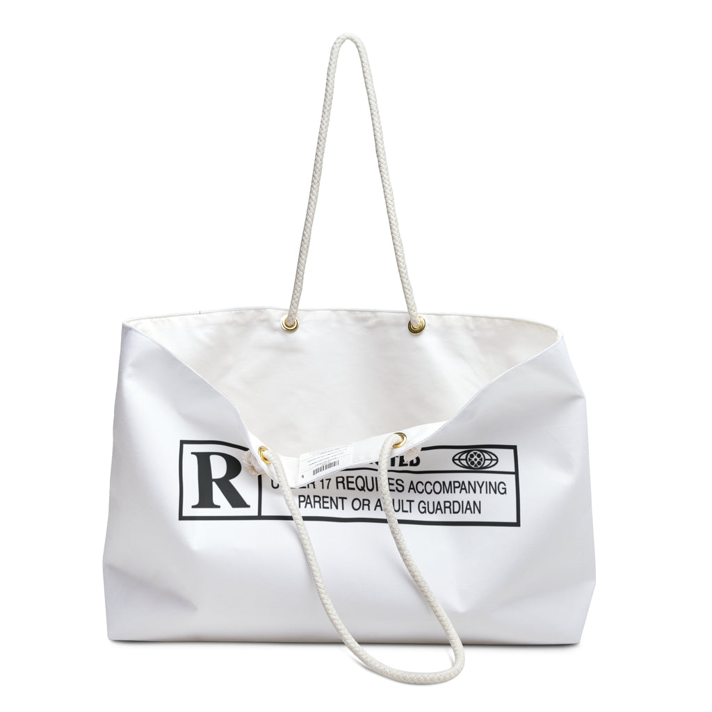 R-Restricted Leopard Print Weekender Bag — Bold Graphic Travel Tote